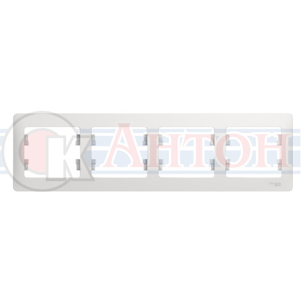 Рамка 4-местн белая  ГЛОССА