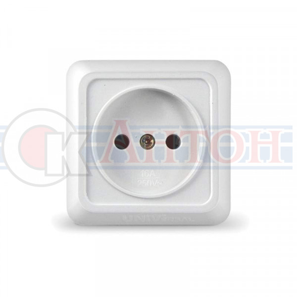 Розетка 1-м Боллето ОП б/з белая 