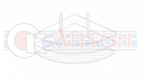 Полка угловая 1-ярусная радиальная белая ВКУ311