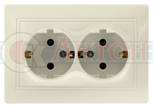 Розетка 2-м с з/к 16А бежевая ВЕНЕРА