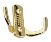 Крючок мебельный двухрожковый точка 04.41.01 золото