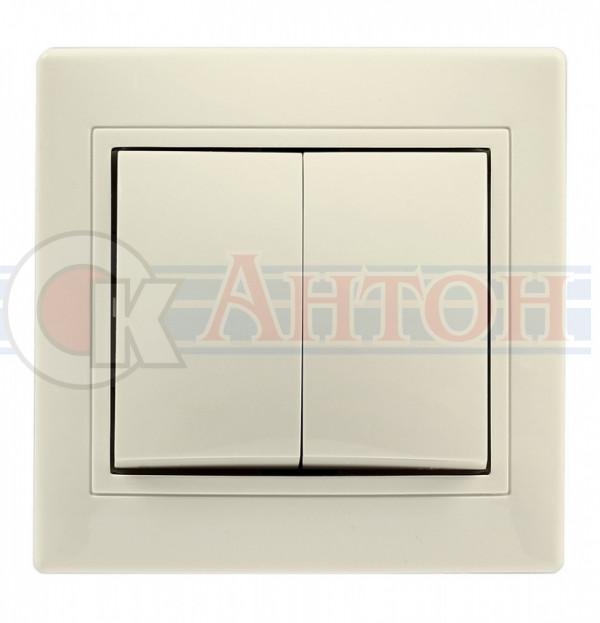 Выключатель 2-клав.  бежевый 10А ВЕНЕРА