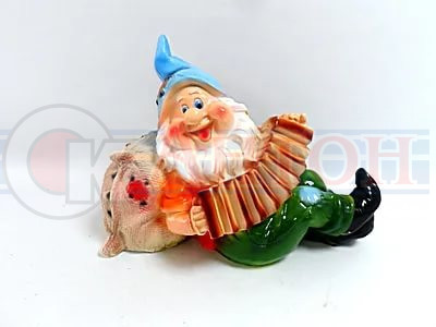 Гном с гармонью 250мм фигура садовая