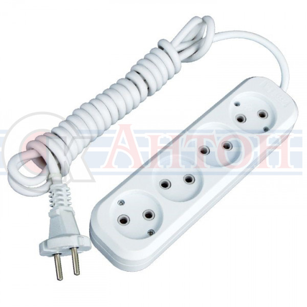 Удл. сетевой 4-местный, 250В 10А, 2м б/з