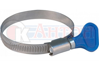 Хомут с флажком усилен.нерж. 12-20
