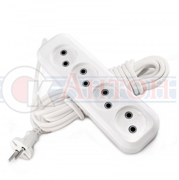 Удл. сетевой 4-местный,250В 10А, 5м б/з