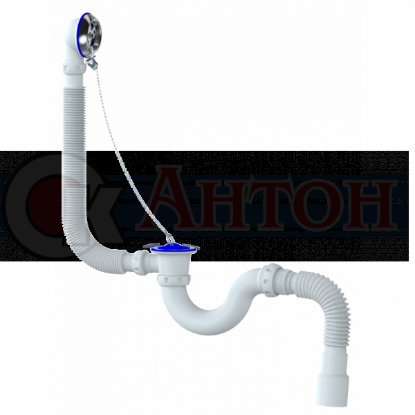 S32 Сифон для ванны с переливом Unicorn (прямоточный)