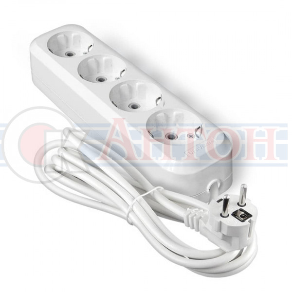 Удл. сетевой 4-местный с з/к,250В 16А, 5м