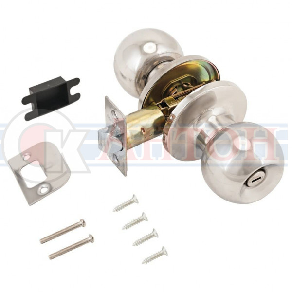 Ручка защелка 607 BK СР хром фиксатор СТАНДАРТ