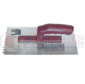 Гладилка нерж. зуб 6*6мм 130*280*0,7мм пласт.ручка ДМ