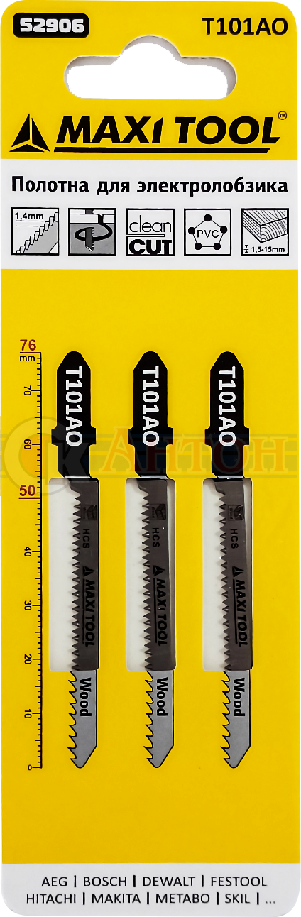 Полотно д /эл. лобзика Т101AO (3шт)