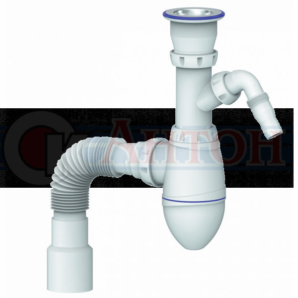 А320V Сифон для умывальника с выходом под стир. машинку Unicorn