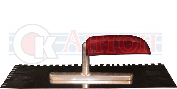 Гладилка нерж. зуб 6*6мм 130*280*0,7мм дерев.ручка ДМ