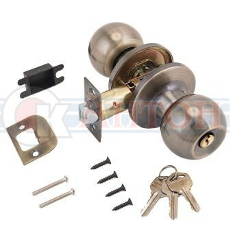 Ручка защелка 607 ЕТ AB бронза ключ-фикс СТАНДАРТ