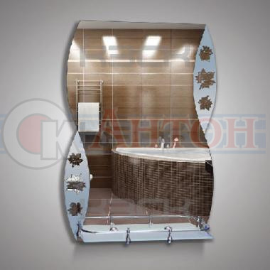 45158 Зеркало 67*48см с матовыми вставками(листья)