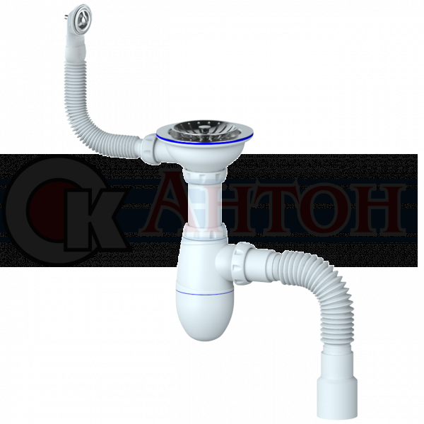 В426Р Сифон для мойки с круглым переливом Unicorn