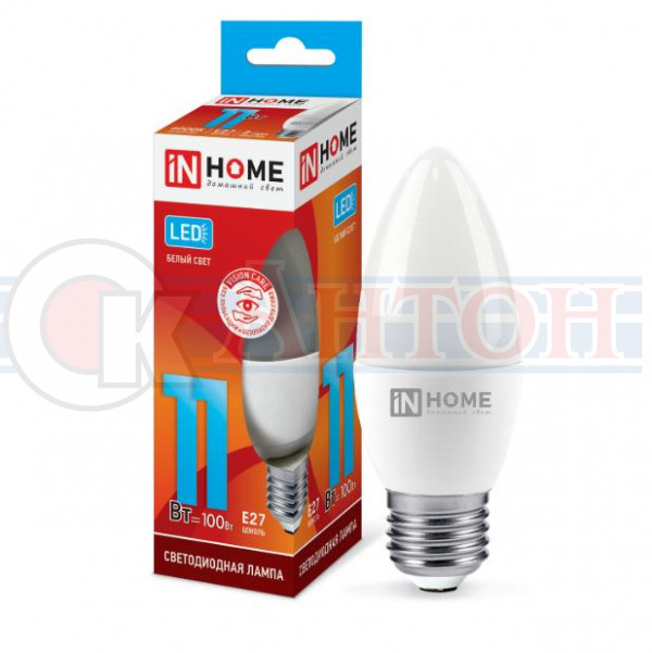 Лампа с/д LED-СВЕЧА 11Вт Е27 4000К 