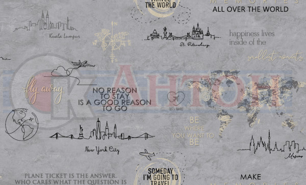 283957 Обои Ateliero Le Tour 10,05*1,06 горячее тиснение на флизе.