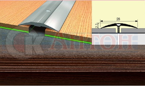 Порожки-стык 28мм (0,9м) орех темный 