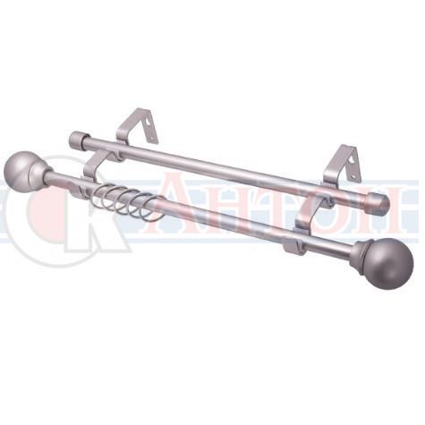 Карниз кован. d16/16мм 2,0м 2-х ряд. серебро-мат. Сфера