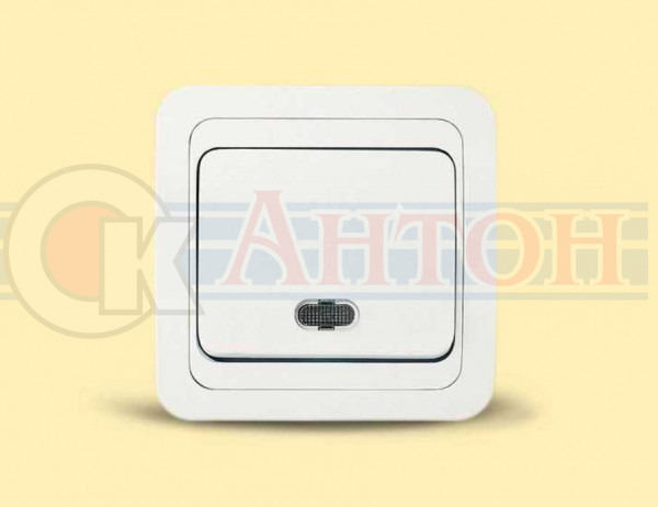 Выключатель 1-кл КЛАССИКО СП белый с индикатором 