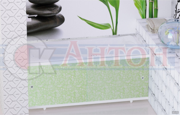 Экран п/ванну 1,48м зеленый иней Кварт