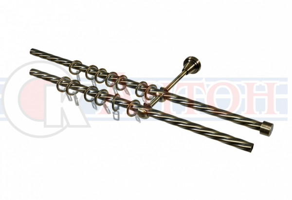 Карниз кован. d25/19мм 3,0м 2-х ряд. антик-золото Твист Капитель