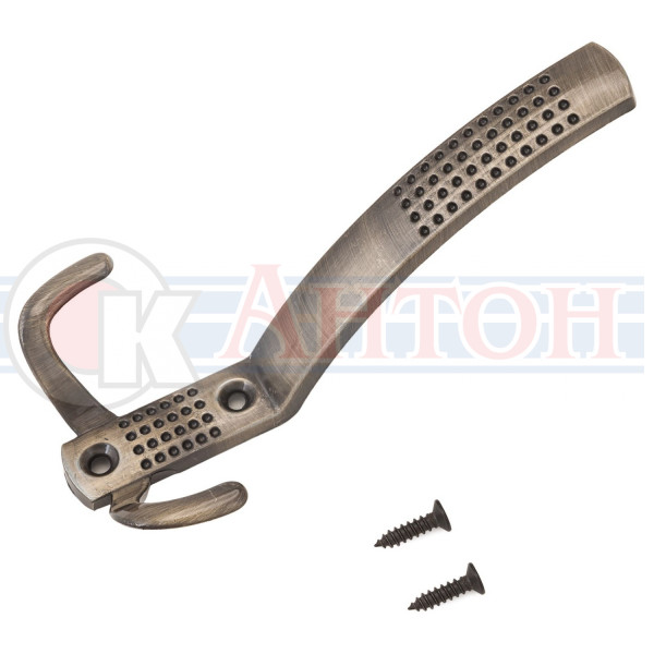 Крючок мебельный трехрожковый точка бронза