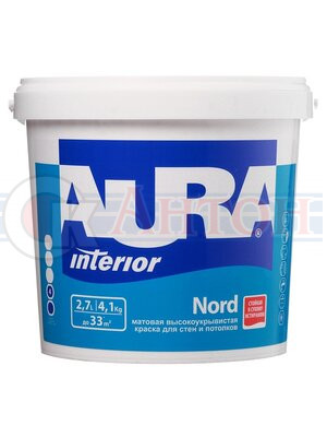 АУРА Краска мат. высокоукрыв. стен/пот NORD 2,7л