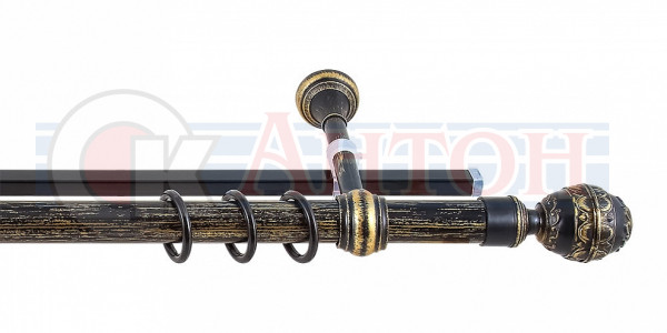 Карниз Валанс+У-шина 2,0 м черненое золото/патина