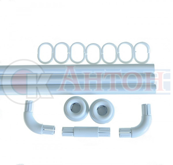 Карниз для ванной угловой 0,9х0,9х0,9 белый 10008