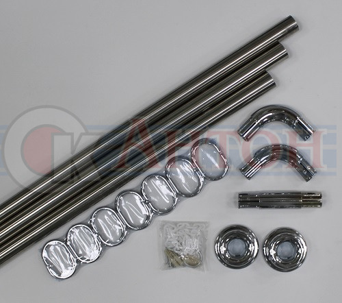 Карниз для ванной угловой 0,9х0,9х0,9 хром