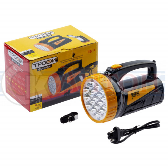 Фонарь ТРОФИ TSP 19 Акку 4V2 Ah 19+18x LED,3Y 220Вт